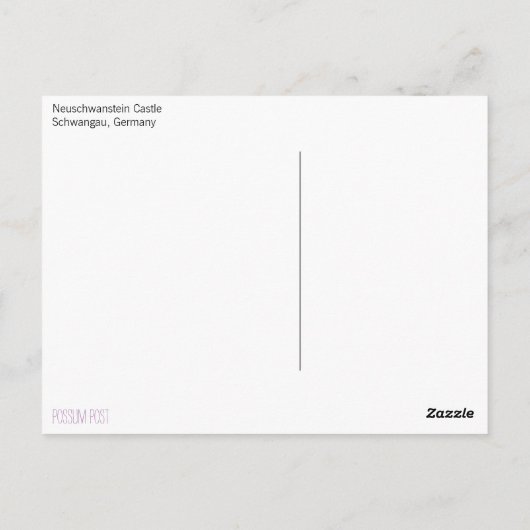 Carte Postale Château de Neuschwanstein (Dos)