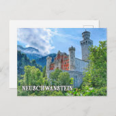 Carte Postale Château de Neuschwanstein à couper le souffle, All (Devant / Derrière)