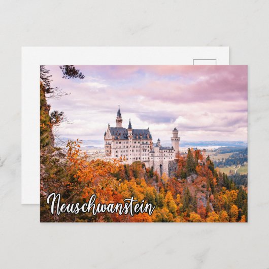 Carte Postale Château De Neuschwanstein À L'Automne (Devant / Derrière)