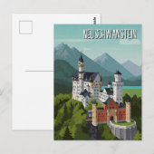 Carte Postale Château de Neuschwanstein Allemagne Voyage Abstrai (Devant / Derrière)