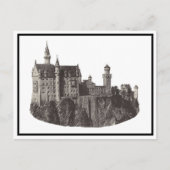 Carte Postale Château de Neuschwanstein Art historique noir et b (Devant)