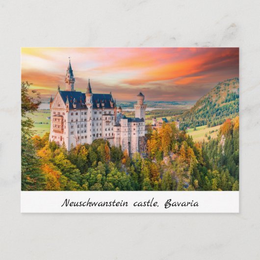 Carte Postale château de Neuschwanstein, Bavière  (Devant)