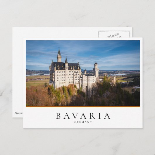 Carte Postale Château de Neuschwanstein, conte de fées en Bavièr (Devant / Derrière)
