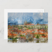 Carte Postale Château de Prague en République Tchèque (Devant / Derrière)