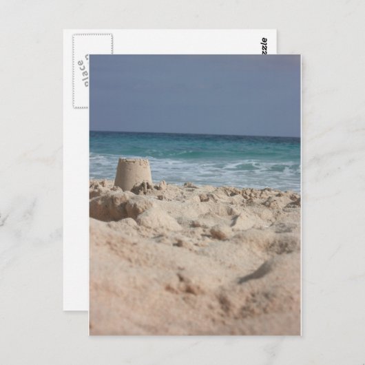 Carte Postale château de sable (Devant / Derrière)