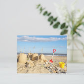 Carte Postale Château de sable de Beach (Debout devant)