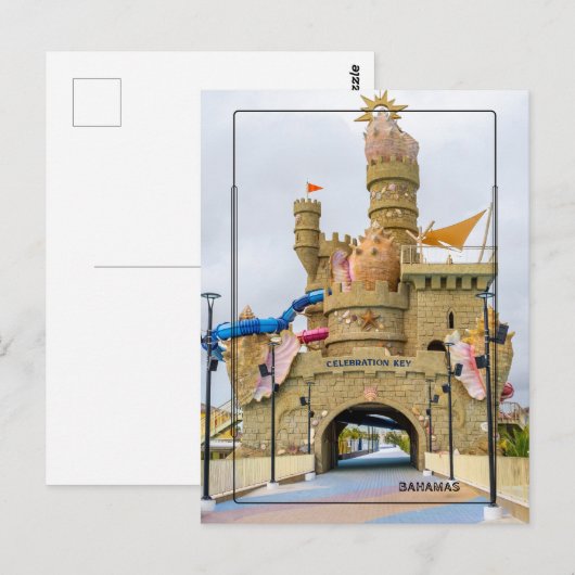 Carte Postale Château de sable géant – Celebration Key, Grand Ba (Devant / Derrière)