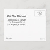 Carte Postale Château de sable Nous avons déménagé Annonce de dé (Dos)