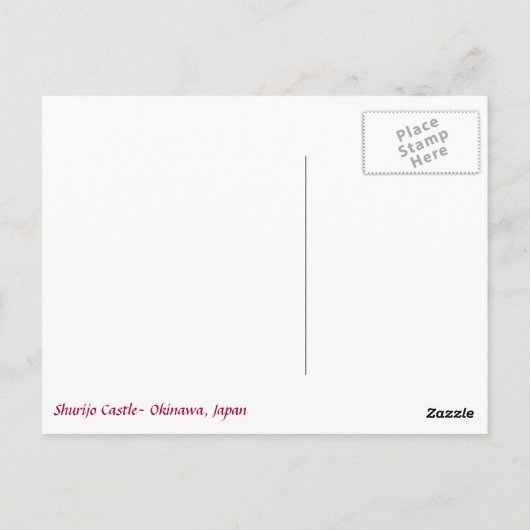 Carte Postale Château de Shuri (Dos)