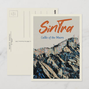 Carte Postale Château de Sintra Moors illustration Portugal
