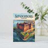 Carte Postale Château de Sønderborg Danemark (Debout devant)