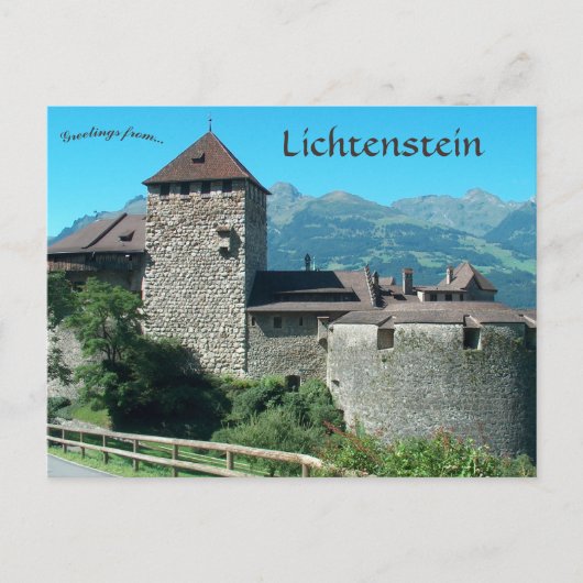 Carte Postale Château de Vaduz au Lichtenstein (Devant)