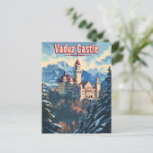 Carte Postale Château de Vaduz Vintage (Debout devant)