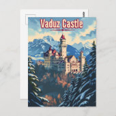 Carte Postale Château de Vaduz Vintage (Devant / Derrière)