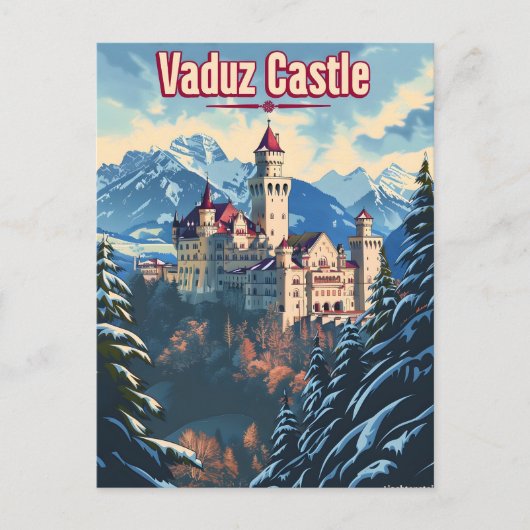 Carte Postale Château de Vaduz Vintage (Devant)