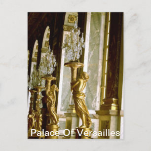 Carte Postale Château de Verailles Hall des miroirs Statue d'or