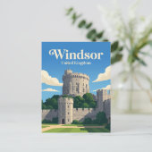 Carte Postale Château de Windsor Royaume-Uni (Debout devant)