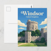 Carte Postale Château de Windsor Royaume-Uni (Devant / Derrière)