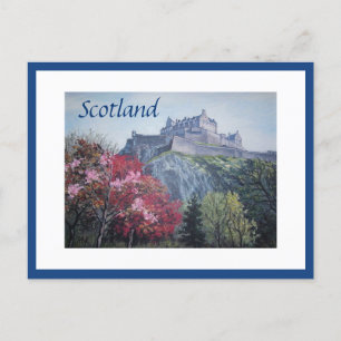 Carte Postale Château d'Édimbourg Ecosse peinture de Pola.B.Alex