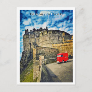 Carte Postale Château d'Édimbourg Écosse Style Rétro
