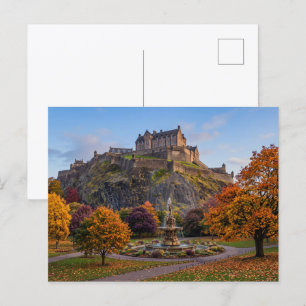 Carte Postale Château d'Édimbourg en or d'automne