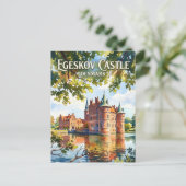 Carte Postale Château d'Egeskov Danemark (Debout devant)