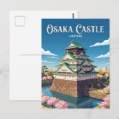 Carte Postale Château d'Osaka Japon (Devant / Derrière)