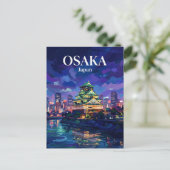 Carte Postale Château d'Osaka Japon (Debout devant)