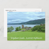 Carte Postale Château d'Urquhart surplombant le Loch Ness dans l (Devant / Derrière)