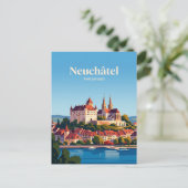 Carte Postale Château et Collégiale, Neuchâtel (Debout devant)