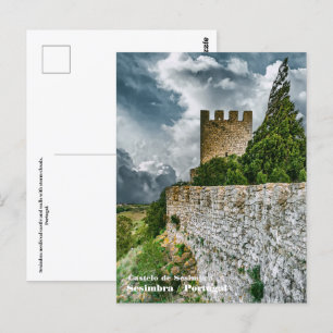 Carte Postale Château et murs médiévaux de Sesimbra, Portugal.