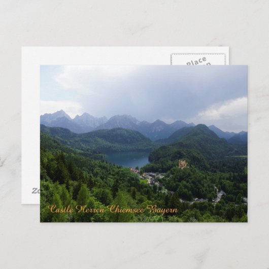 Carte Postale Château Herren Chiemsee Bavière (Devant / Derrière)