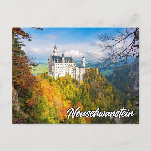 Carte Postale Château historique de Neuschwanstein, Allemagne (Devant)