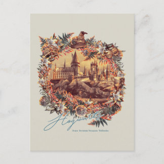 Carte Postale Château HOGWARTS™ Graphique Floral