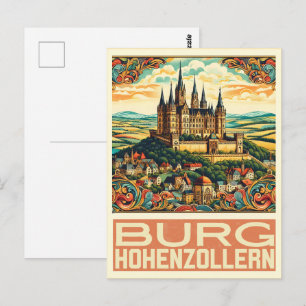 Carte Postale Château Hohenzollern vintage Cadeau Burg Hohenzoll