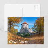 Carte Postale Château médiéval entouré de forêt (Devant / Derrière)