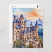 Carte Postale Château Renaissance dans les montagnes. Technologi (Devant / Derrière)