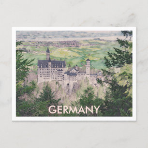 Carte Postale Château Retro Neuschwanstein en Allemagne
