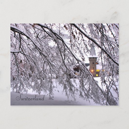Carte Postale Château Snowy Trees À Lucerne Suisse (Devant)