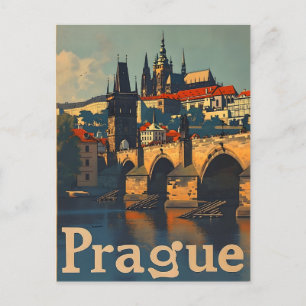 Carte Postale Château vintage de Prague