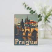 Carte Postale Château vintage de Prague (Debout devant)