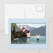 Carte Postale Château vintage du Lac Léman (Devant / Derrière)