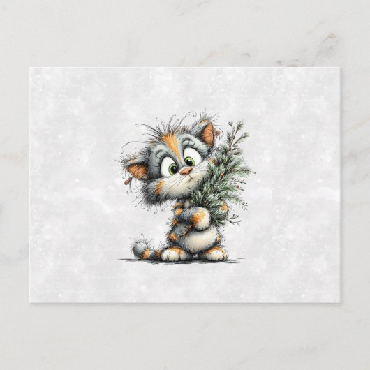 Carte Postale Chaton de Noël (Devant)