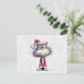 Carte Postale Chaton de Noël Grincheux (Debout devant)