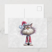 Carte Postale Chaton de Noël Grincheux (Devant / Derrière)