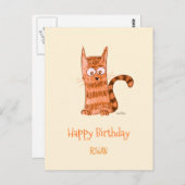 Carte Postale Chaton joueur (Devant / Derrière)