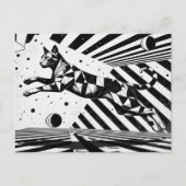 Carte Postale chaton noir et blanc illusion d'optique (Devant)