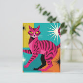 Carte Postale Chaton Rose (Debout devant)