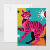 Carte Postale Chaton Rose (Devant / Derrière)