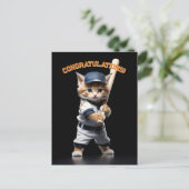 Carte Postale Chaton vedette du baseball (Debout devant)